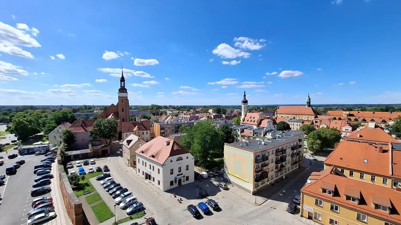 Panorama Wołowa z zamkowej wieży