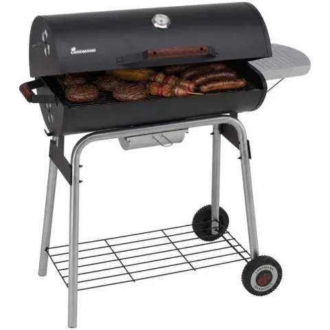 Grill ogrodowy węglowy LANDMANN Taurus 660 31421 Zamykany, beczka, regulacja wysokości, termometr, kółka