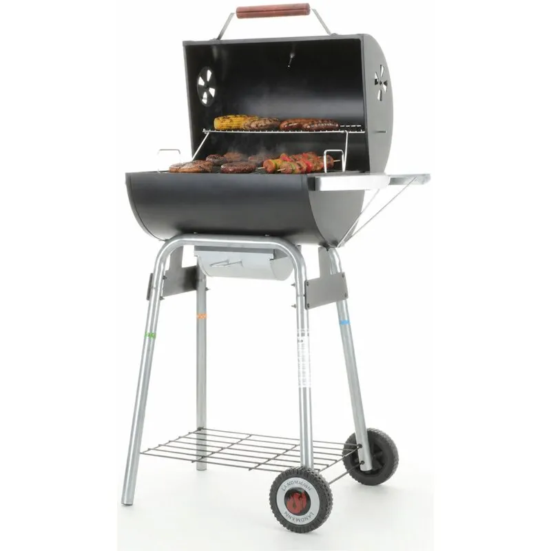 Grill ogrodowy węglowy LANDMANN Taurus 440 31420 Zamykany, beczka, półki boczne, regulacja wysokości, termometr