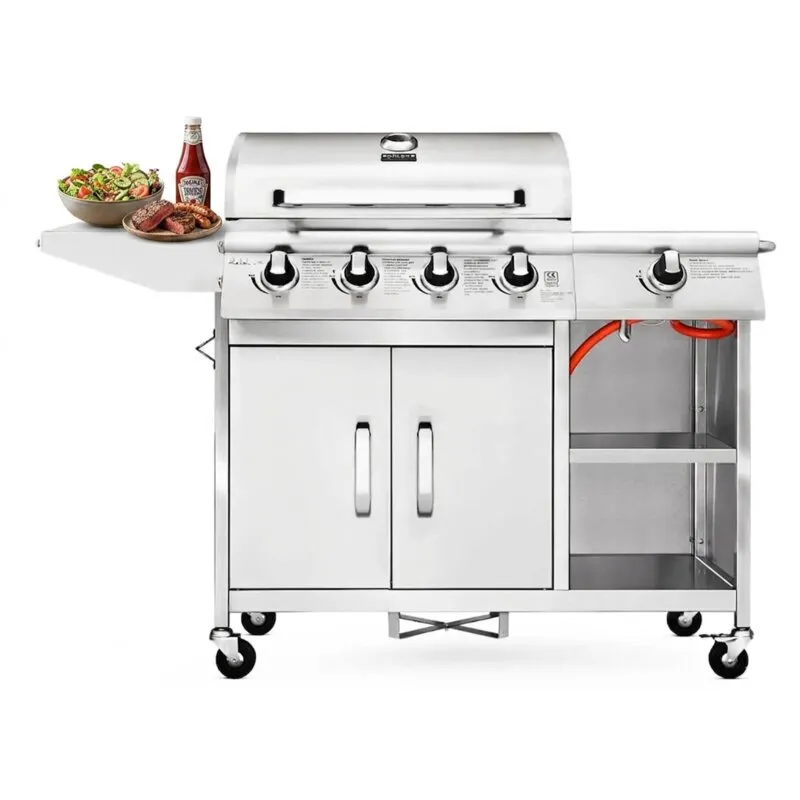 Grill ogrodowy gazowy KOLER Relish v3 Srebrny 16 kW 66 x 40 cm