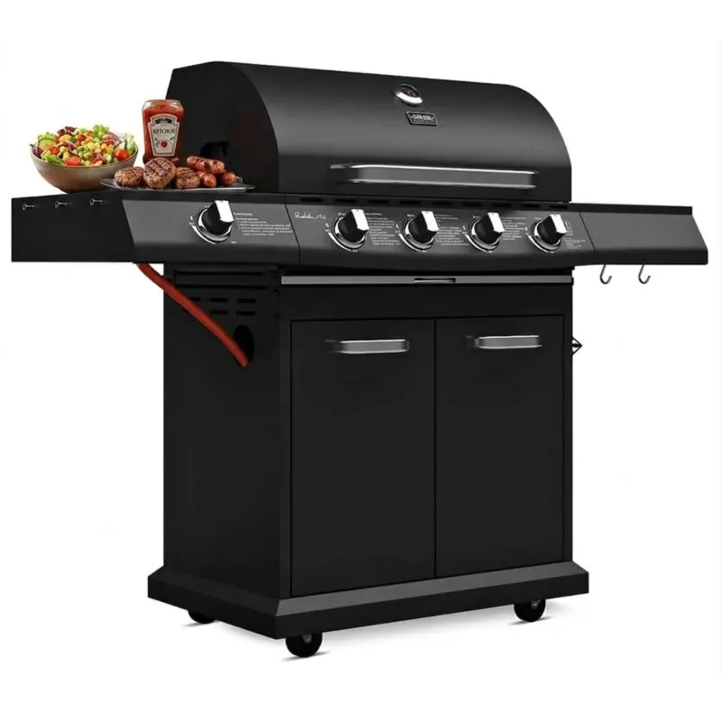 Grill ogrodowy gazowy KOLER Relish v4 Czarny 17.2 kW 76 x 46.5 cm