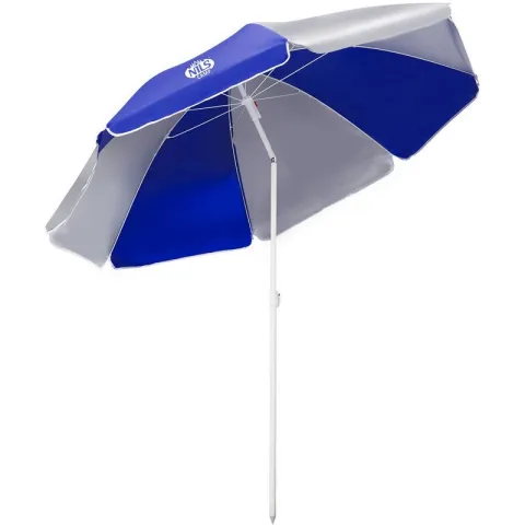 Parasol plażowy NILS CAMP NC7813 180 cm Biało-niebieski