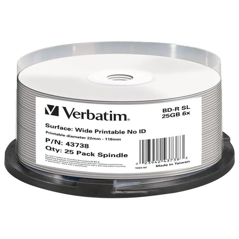 Płyta VERBATIM Printable BD-R, 25 GB, 6x (25 szt.)