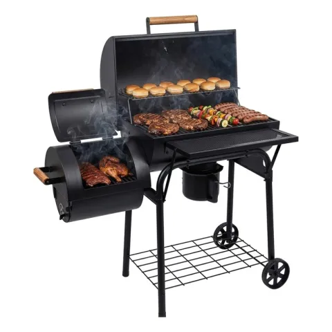 Grill ogrodowy węglowy LUND 99909 Zamykany, lokomotywa, wędzarnia, komin, termometr