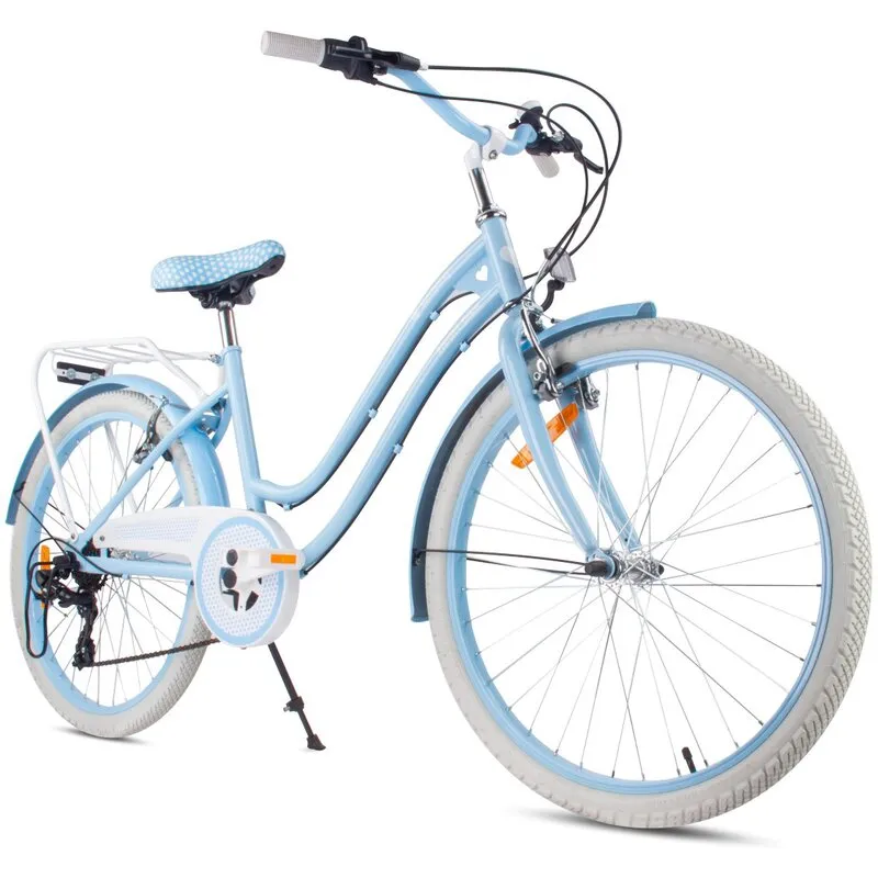 Rower młodzieżowy SUN BABY Heart Bike 24 cale dla dziewczynki Błękitny