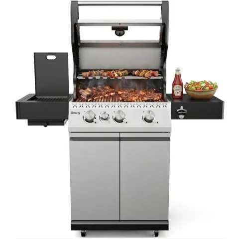 Grill ogrodowy gazowy KOLER Krone Compact Pro Srebrny 15.8 kW 60 x 46 cm