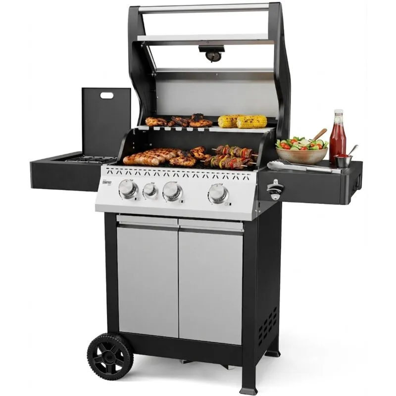 Grill ogrodowy gazowy KOLER Krone Compact Srebrny 15.5 kW 60 x 46 cm