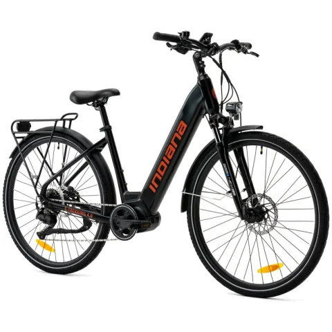 Rower elektryczny INDIANA E-Trekking 4.0 U18 28 cali Czarno-czerwony