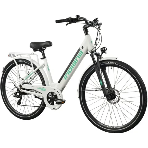 Rower elektryczny INDIANA E-Trekking 3.0 D18 28 cali damski Biały