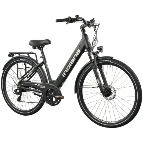 Rower elektryczny INDIANA E-Trekking 3.0 D18 28 cali damski Czarny