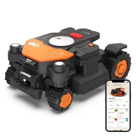 Robot koszący WORX Landroid Vision Cloud WR341E Sterowanie Bluetooth/Wi-Fi Bez przewodu ograniczającego 1000m2