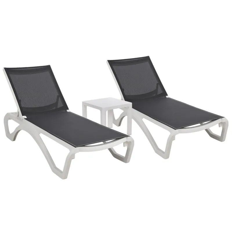Leżaki HOME & GARDEN Monako 986584 Biało-szary
