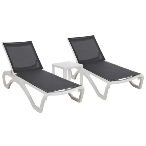 Leżaki HOME & GARDEN Monako 986584 Biało-szary
