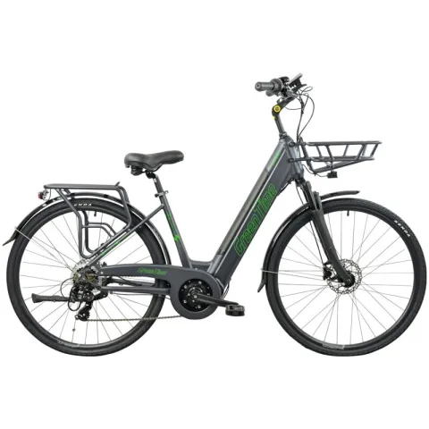 Rower elektryczny GREENTIME Swing D18 28 cali Ciemnoszary