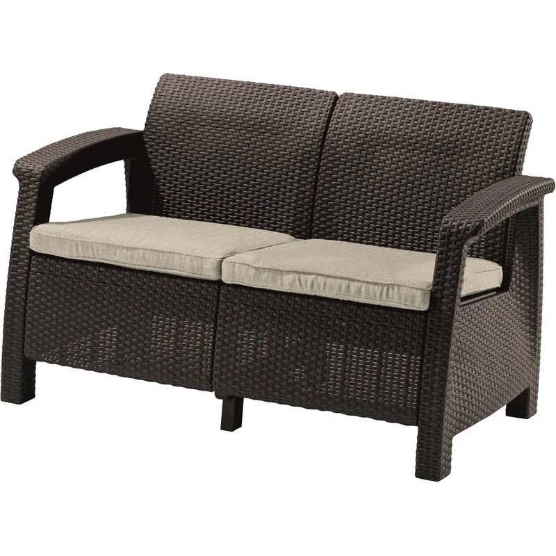 Sofa ogrodowa KETER Corfu II Love Brown 258946 Brązowy