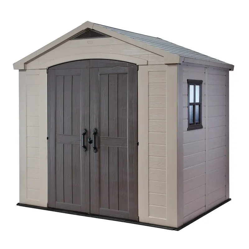 Domek narzędziowy KETER Factor 230451 8x6 256.5 x 182 x 243 cm Beżowo-szaro-brązowy