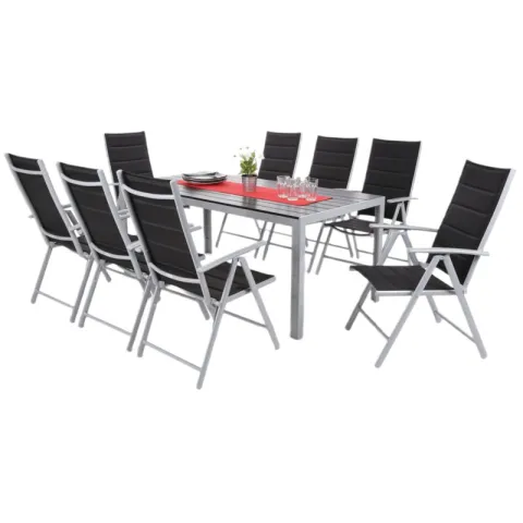 Zestaw mebli ogrodowych HOME & GARDEN Ibiza 592950 Szaro-czarny