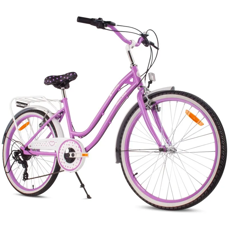 Rower młodzieżowy SUN BABY Heart Bike 24 cale dla dziewczynki Fioletowy
