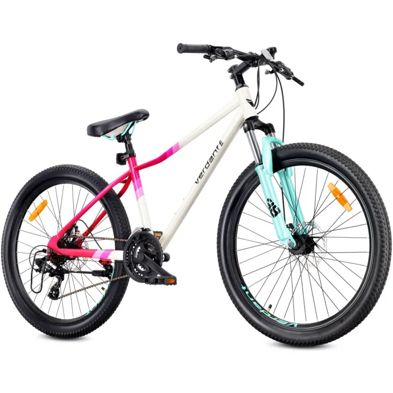 Rower młodzieżowy SUN BABY Verdant Calix ST 21-SH 26 cali dla dziewczynki Biało-różowo-miętowy