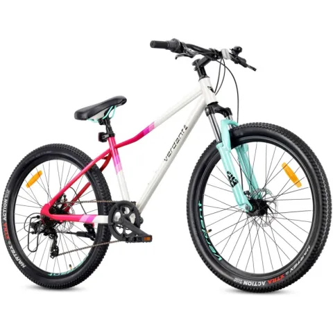 Rower młodzieżowy SUN BABY Verdant Calix ST 7-SH 26 cali dla dziewczynki Biało-różowo-miętowy