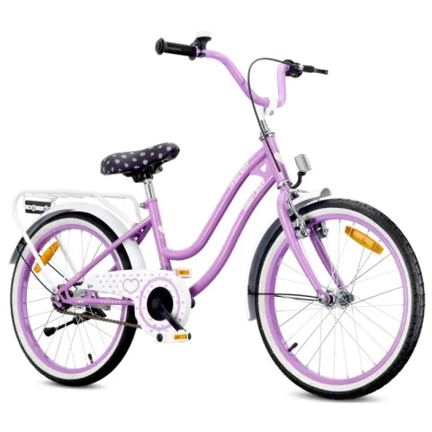 Rower młodzieżowy SUN BABY Heart Bike 20 cali dla dziewczynki Fioletowy