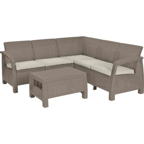 Narożnik ogrodowy KETER Corfu Relax Set 17202123 Cappuccino