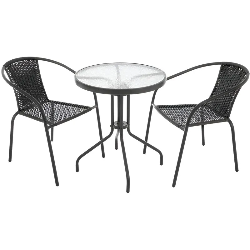 Zestaw mebli ogrodowych PATIO Bistro Antracytowo-czarny