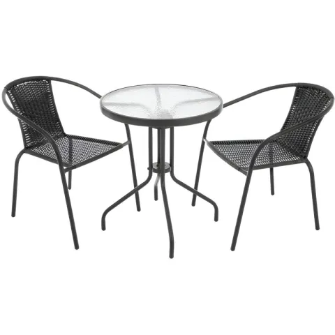 Zestaw mebli ogrodowych PATIO Bistro Antracytowo-czarny