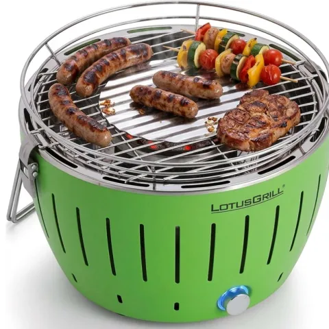 Grill ogrodowy węglowy LOTUSGRILL Mini G-GR-280 25.8 cm, Okrągły, bezdymny, termiczna obudowa, Zielony