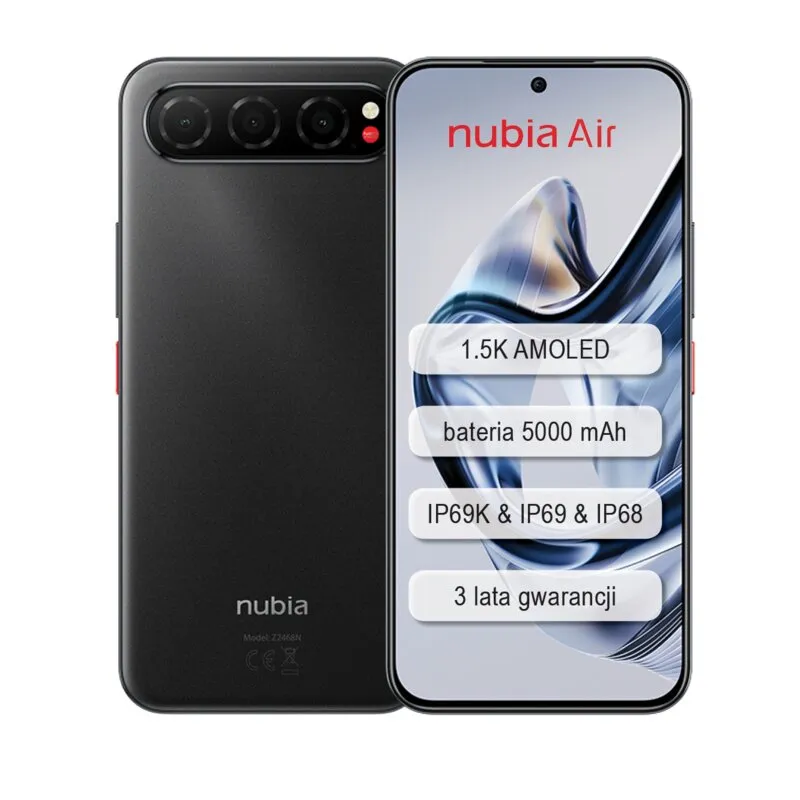 Smartfon NUBIA Air 5G 8/256GB 6.78" 120Hz Tytanowy czarny