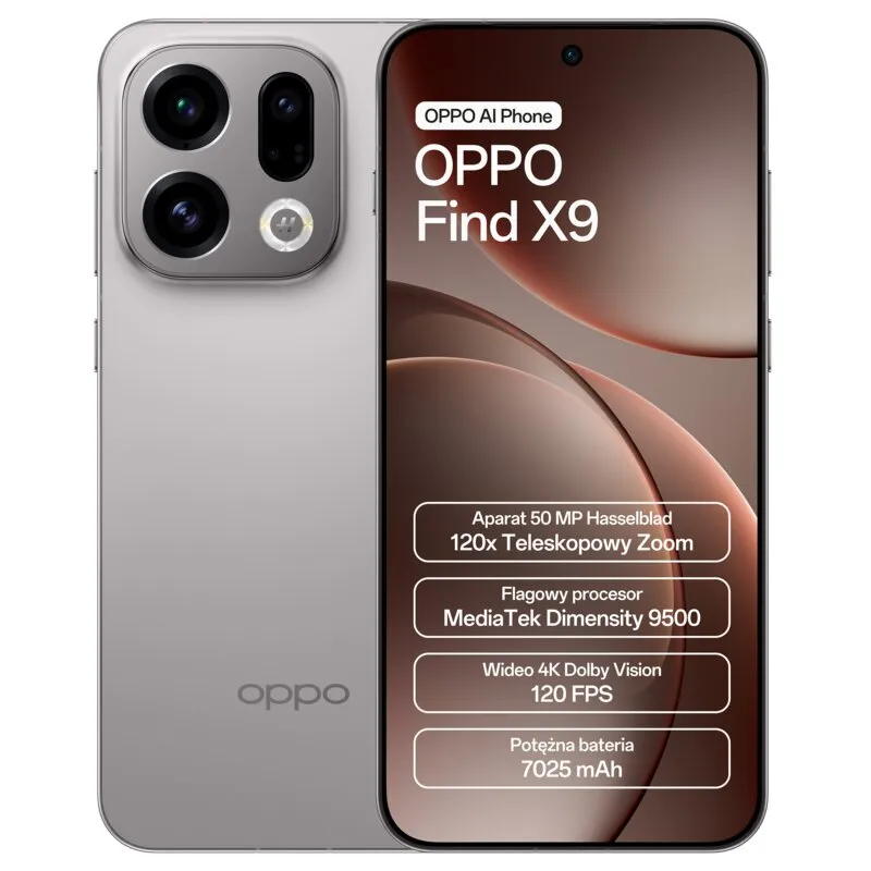 Smartfon OPPO Find X9 5G 12/512 6.59" 120Hz Tytanowy