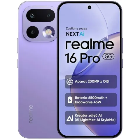 Smartfon REALME 16 Pro 5G 8/256GB 6.78" 144Hz Fioletowy