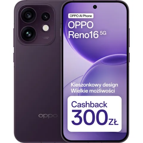 Smartfon OPPO Reno 16 5G 8/256GB 6.32" 120Hz Ciemnofioletowy