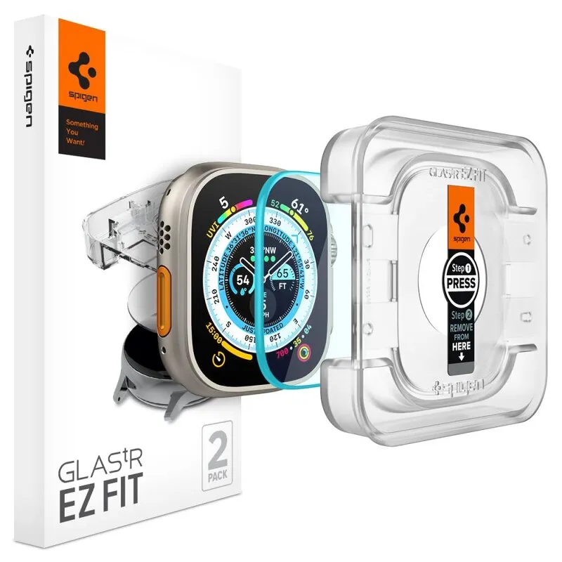 Szkło hartowane SPIGEN Glas.TR EZ Fit do Apple Watch Ultra z serii 1/2/3 (49mm) Przezroczysty (2szt.)
