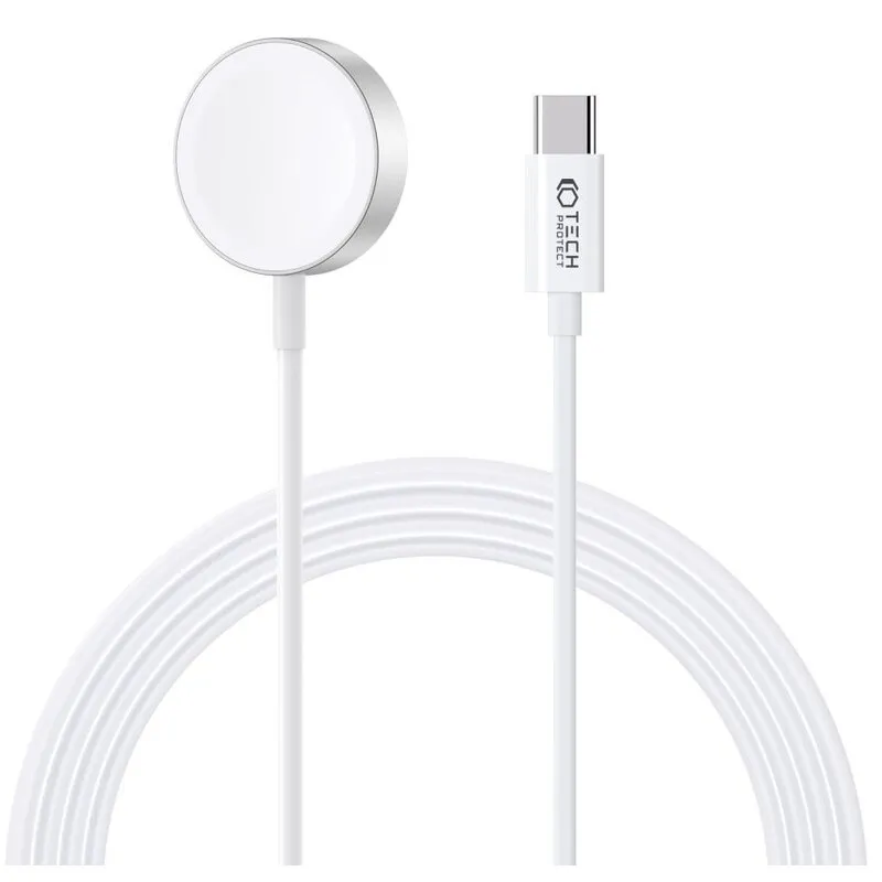 Ładowarka do smartwatcha TECH-PROTECT UltraBoost USB Typ-C do Apple Watch Biały