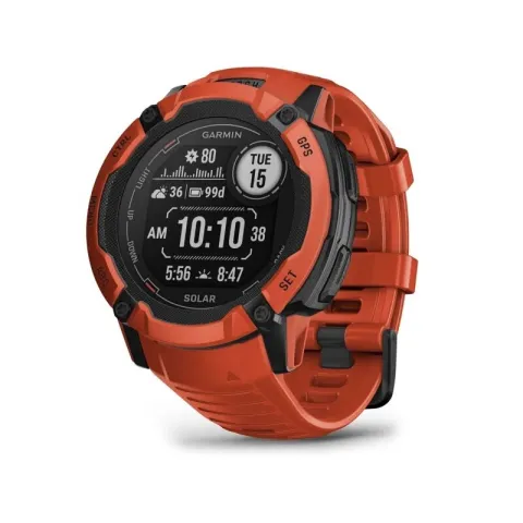 Smartwatch GARMIN Instinct 2X Solar Czerwony