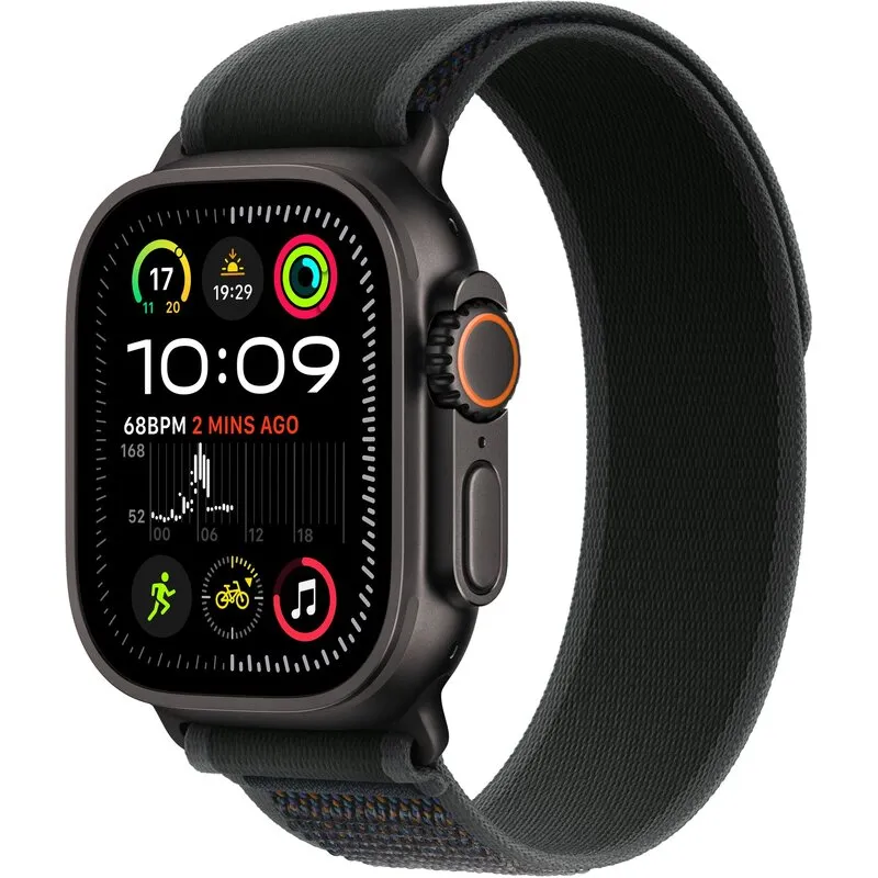 Apple Watch Ultra 2 GPS + Cellular 49mm koperta tytanowa (czarny) + opaska Trail rozmiar S/M (czarny)