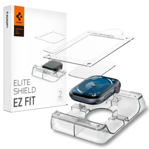 Szkło hybrydowe SPIGEN Elitte Shield ”Ez Fit” do Apple Watch 10/11 (42 mm) 2 szt.