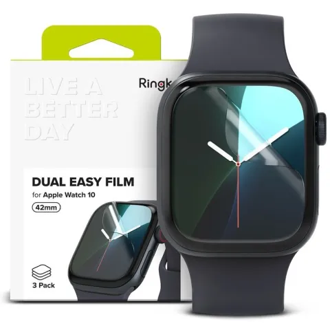 Folia ochronna RINGKE Dual Easy do Apple Watch 10/11 (42 mm) 3szt.