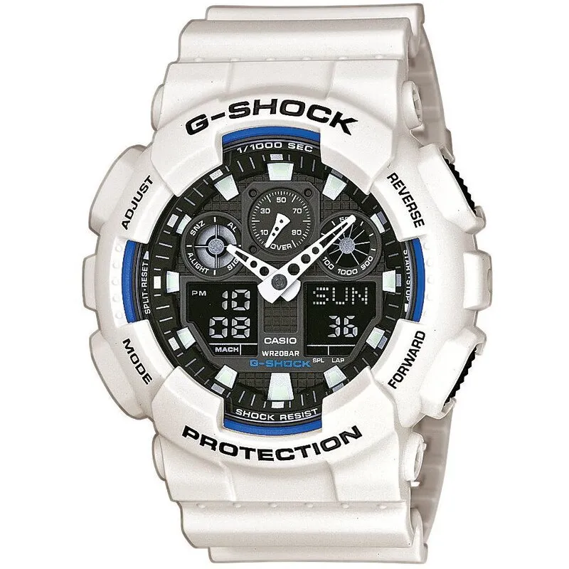 Zegarek sportowy CASIO G-Shock Original GA-100B-7AER Biały