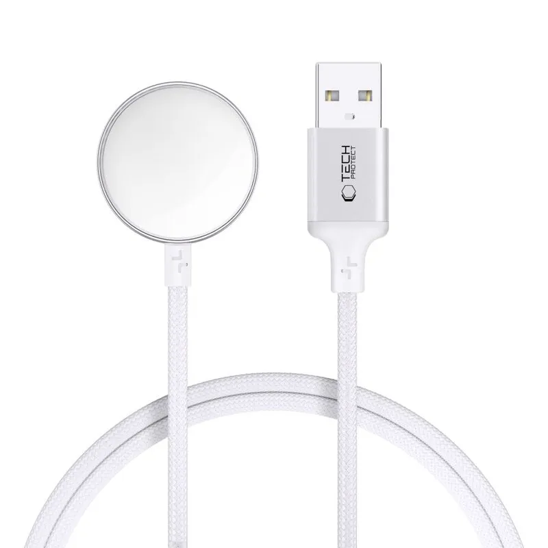 Ładowarka do smartwatcha TECH-PROTECT MC02 UltraBoost USB do Apple Watch 1 m Biały