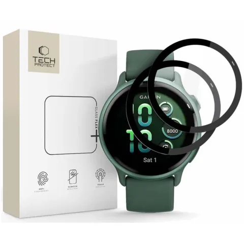 Szkło hybrydowe TECH-PROTECT Glass Flex+ do Garmin Vivoactive 6 Czarny (2 szt.)